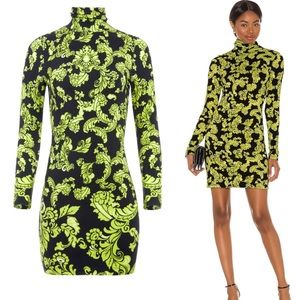 Alice + Olivia Delora Print Turtleneck Mini Dress sz 0 XS